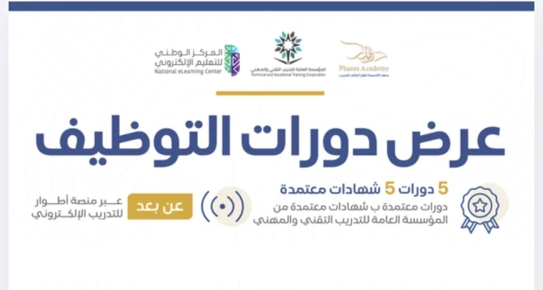 عرض دورات التوظيف (باقة 5 دورات بـ 5 شهادات معتمدة)