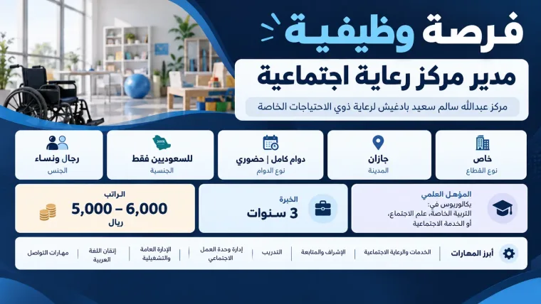 مدير مركز رعاية اجتماعية
